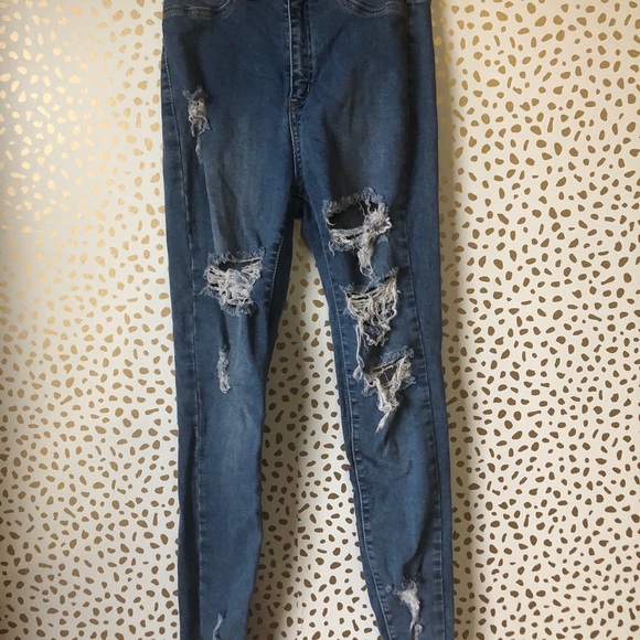little miss high rise distressed jeans